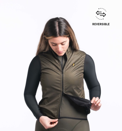 CHALECO CICLISTA MUJER REVERSIBLE IMPERMEABLE