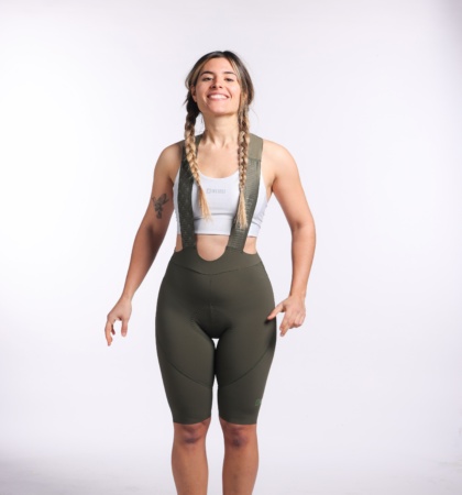 Culotte corto ciclista mujer verde