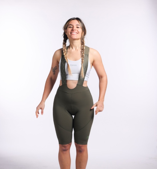 Culotte corto ciclista mujer verde