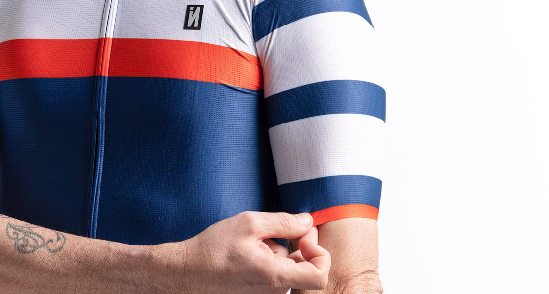 Maillot ciclismo hombre azul naranja