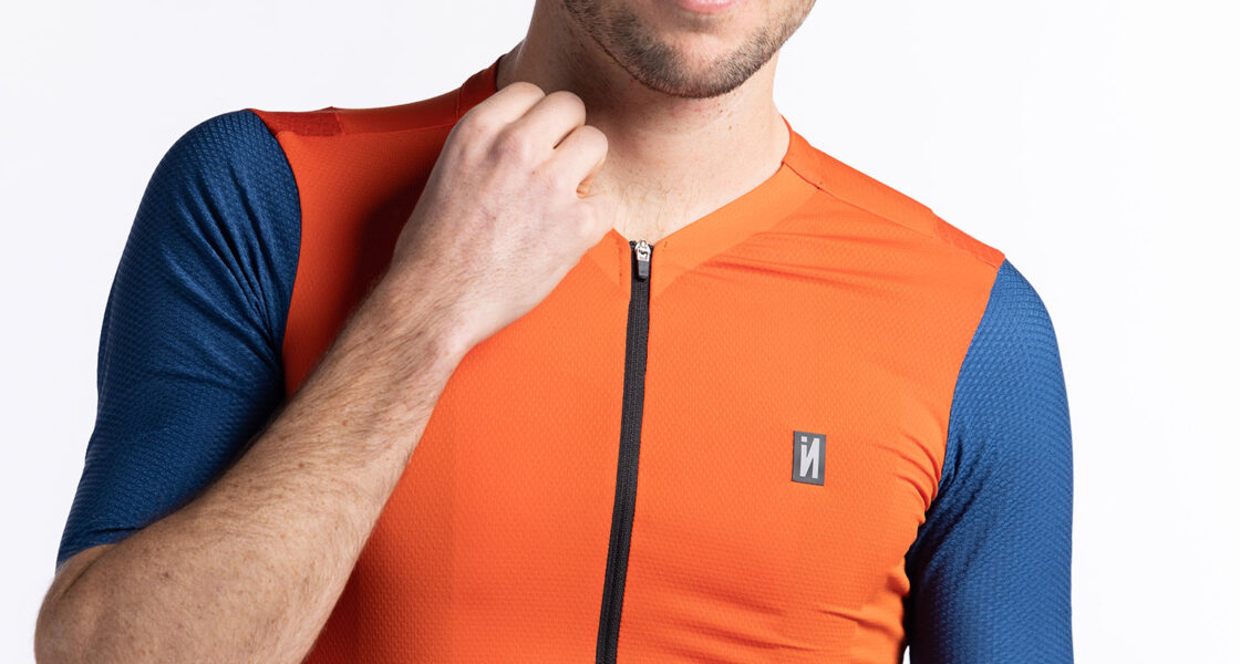 manga anatomica maillot ciclista naranja