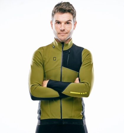 green winter cycling jacket