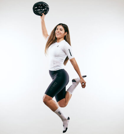 maillot ciclismo blanco mujer inverse