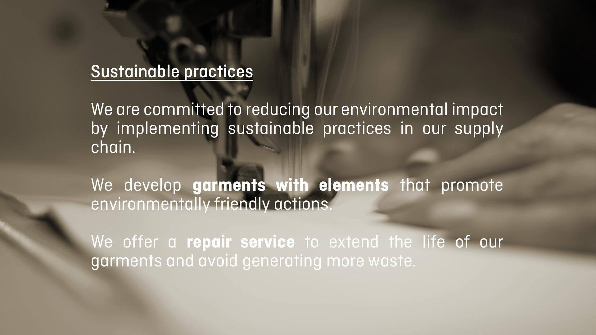 We are committed to reducing our environmental impact by implementing sustainable practices in our supply chain.