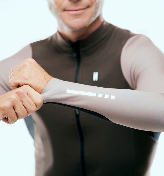 maillot ciclismo manga larga marron inverse
