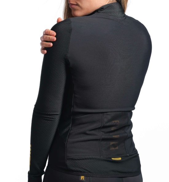 maillot ciclista termico mujer negro