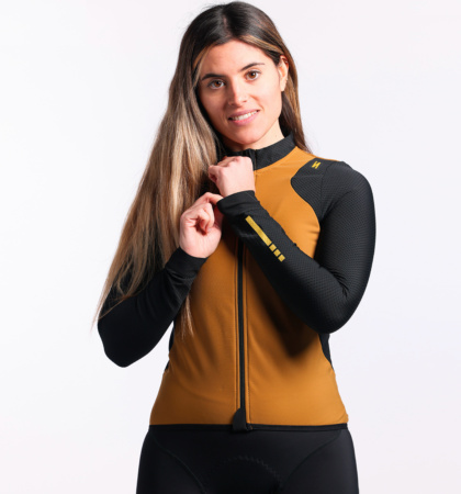 Long sleeve cycling jersey PURE GRAVITY OCRE (FEMALE)