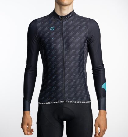 Maillot ciclista invierno hombre MORGET BLUE delante