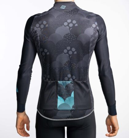 Maillot ciclista invierno hombre MORGET BLUE detras