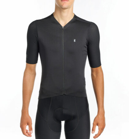 Short sleeve cycling jersey SATY BLACK (UNISEX)