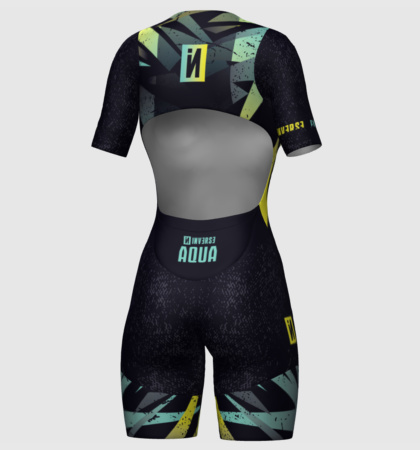 mono triatlón mujer manga corta aqua personalizado