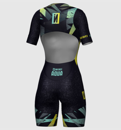 mono triatlón mujer manga corta aqua personalizado