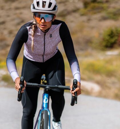 Maillot de ciclismo de manga larga para mujer 